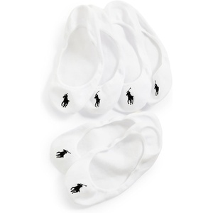 POLO RALPH LAUREN Women’s Ultra Low Liner Socks 3 Pack, White, 4-10