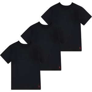 Polo Ralph Lauren Boys’ Multi-Pack Short Sleeve Undershirt(Black 3-pack)