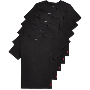Polo Ralph Lauren Boys’ Multi-Pack Short Sleeve Undershirt(Black 5-pack)