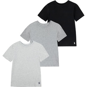 Polo Ralph Lauren Boys’ Multi-Pack Short Sleeve Undershirt(Black/Grey 3-pack)
