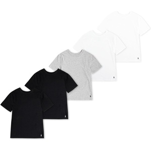 Polo Ralph Lauren Boys’ Multi-Pack Short Sleeve Undershirt(Black/Grey 5-pack)