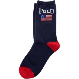 Polo Ralph Lauren Women’s Ribbed Short Crew(Navy Us Flag)