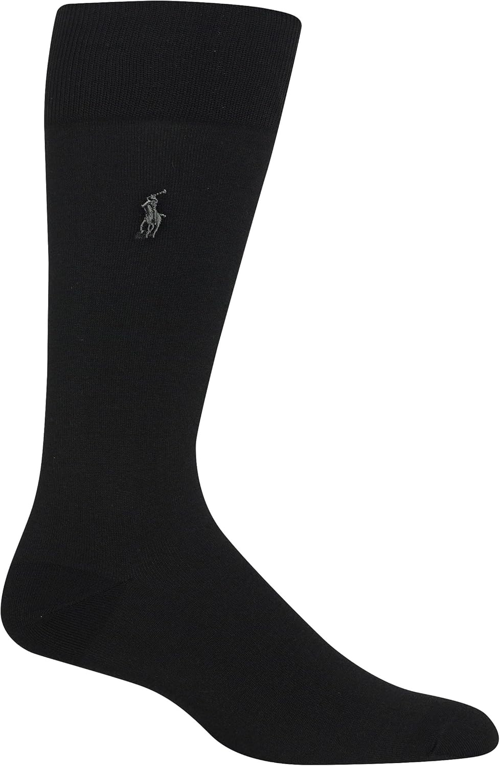 image:imagePOLO RALPH LAUREN Mens Egyptian Cotton Flat Knit Dress Slack Crew Socks 1 Pair Pack Embroidered PonyBlack