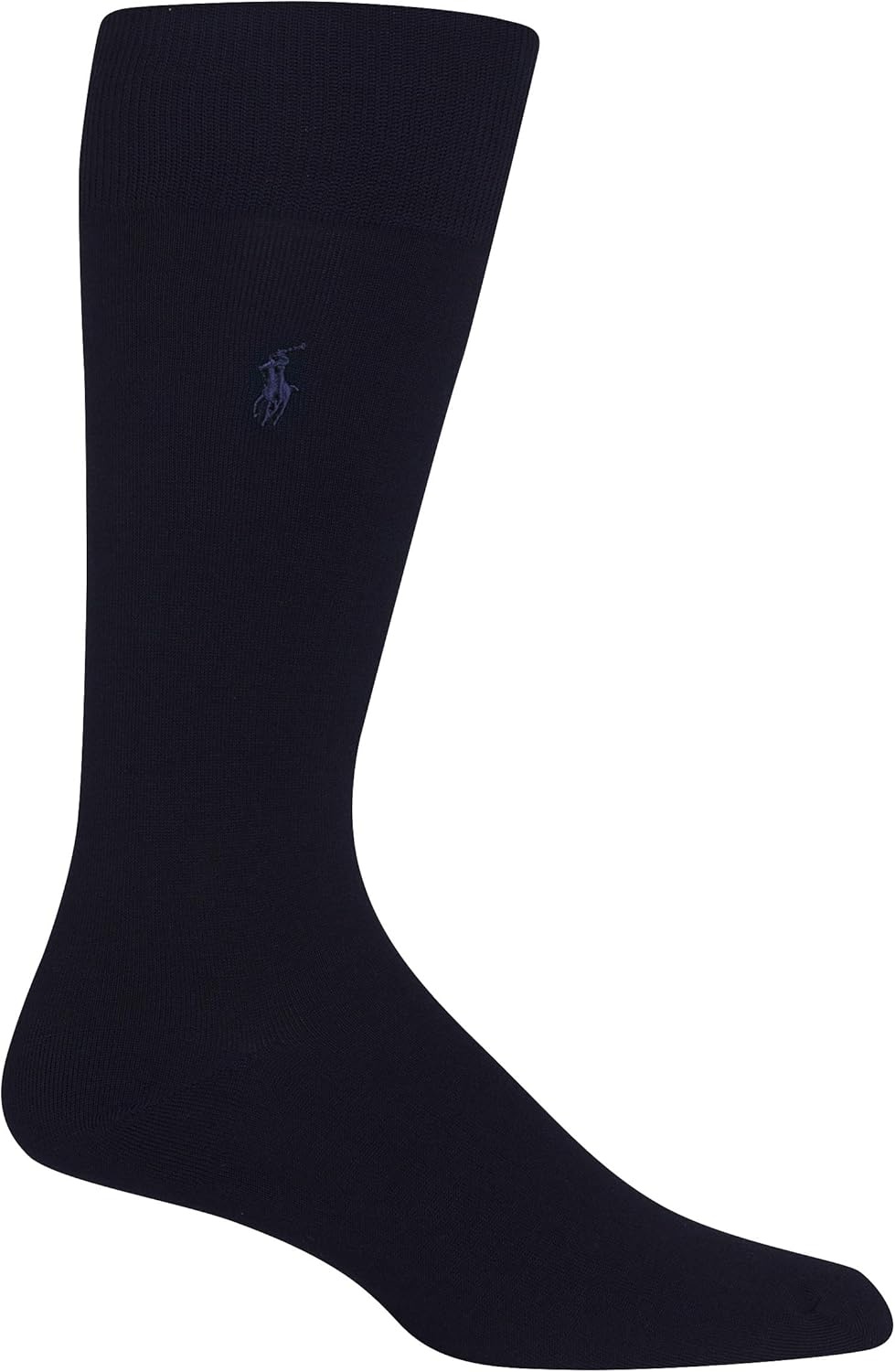 image:imagePOLO RALPH LAUREN Mens Egyptian Cotton Flat Knit Dress Slack Crew Socks 1 Pair Pack Embroidered PonyNavy