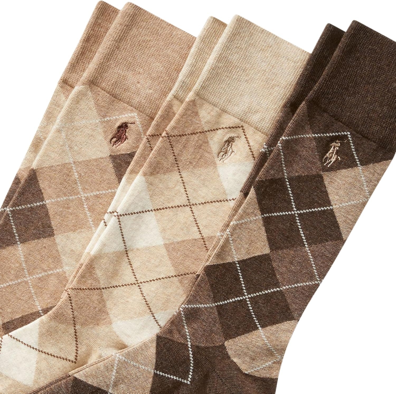 image:imagePolo Ralph Lauren Mens Argyle Pattern Dress Crew Socks 3 PairsKhaki