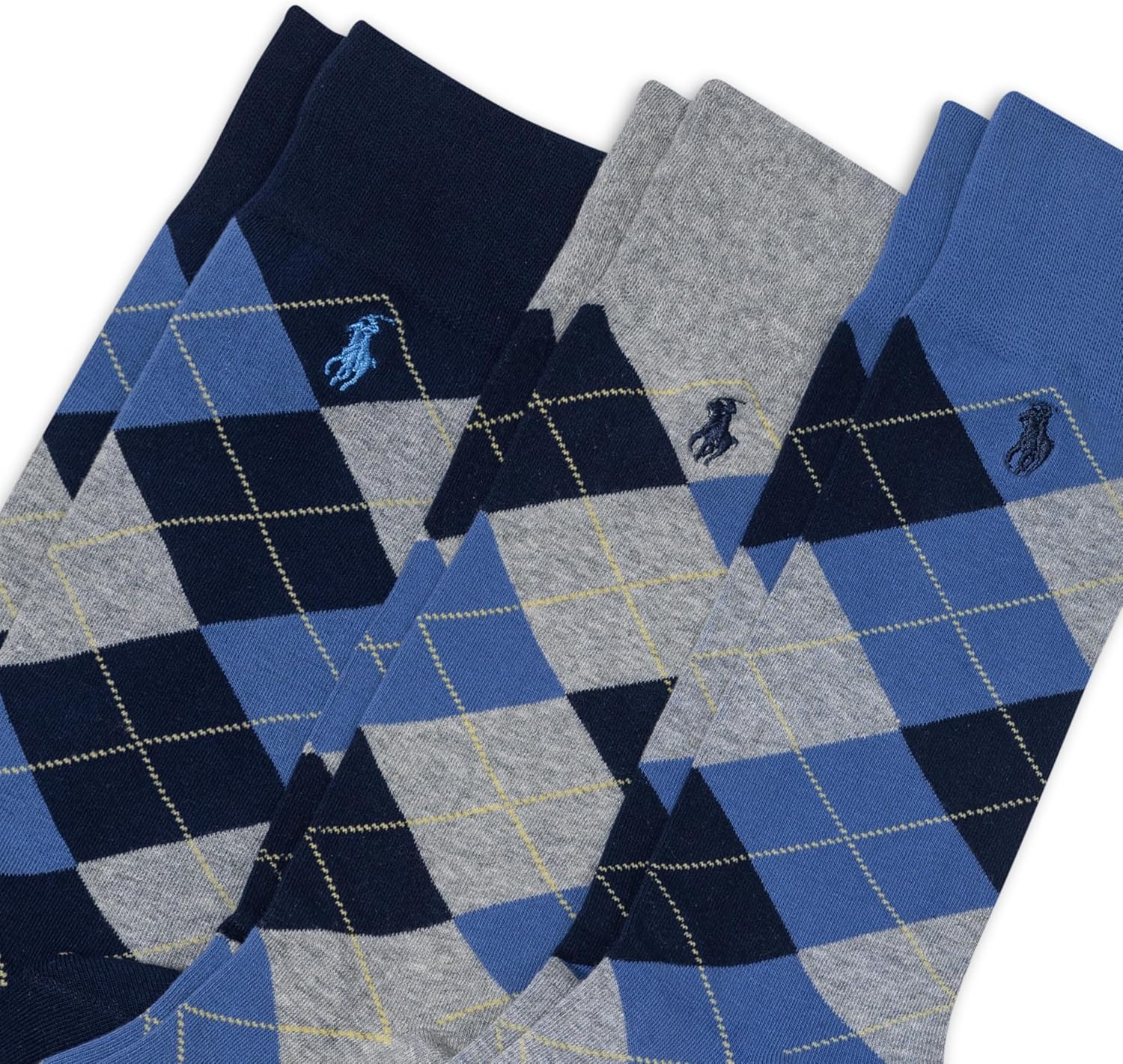 image:imagePolo Ralph Lauren Mens Argyle Pattern Dress Crew Socks 3 PairsNavy Bright Navy