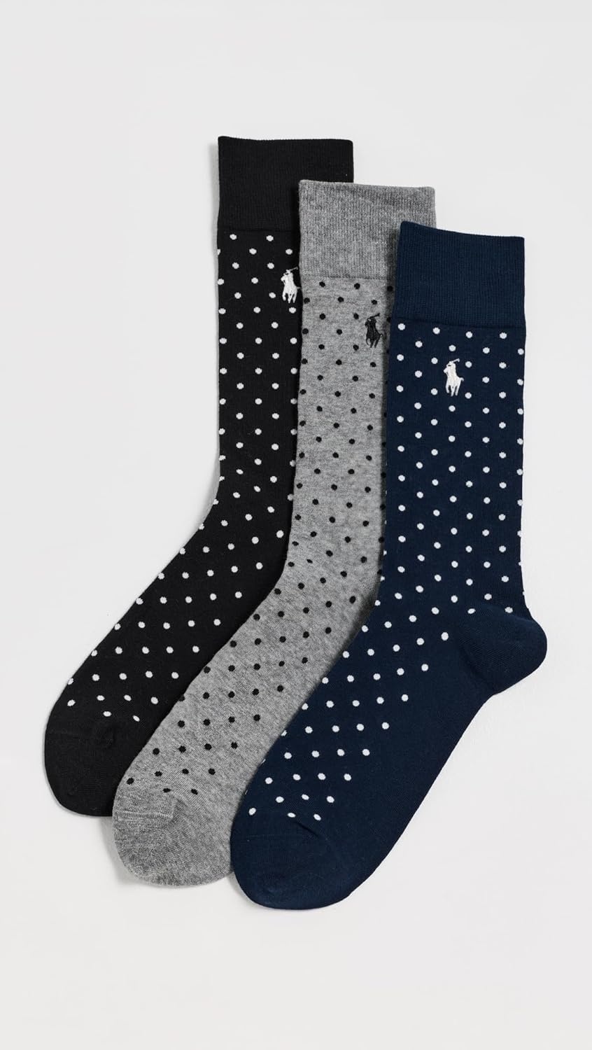 image:imagePolo Ralph Lauren Mens Argyle Pattern Dress Crew Socks 3 PairsNavy Assorted