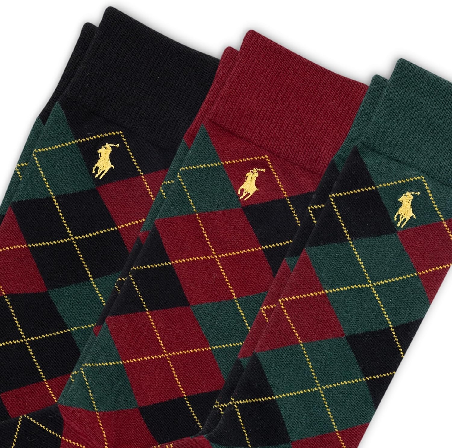 image:imagePolo Ralph Lauren Mens Argyle Pattern Dress Crew Socks 3 PairsPine