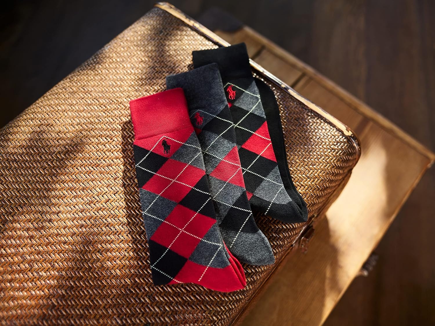 image:imagePolo Ralph Lauren Mens Argyle Pattern Dress Crew Socks 3 PairsPine