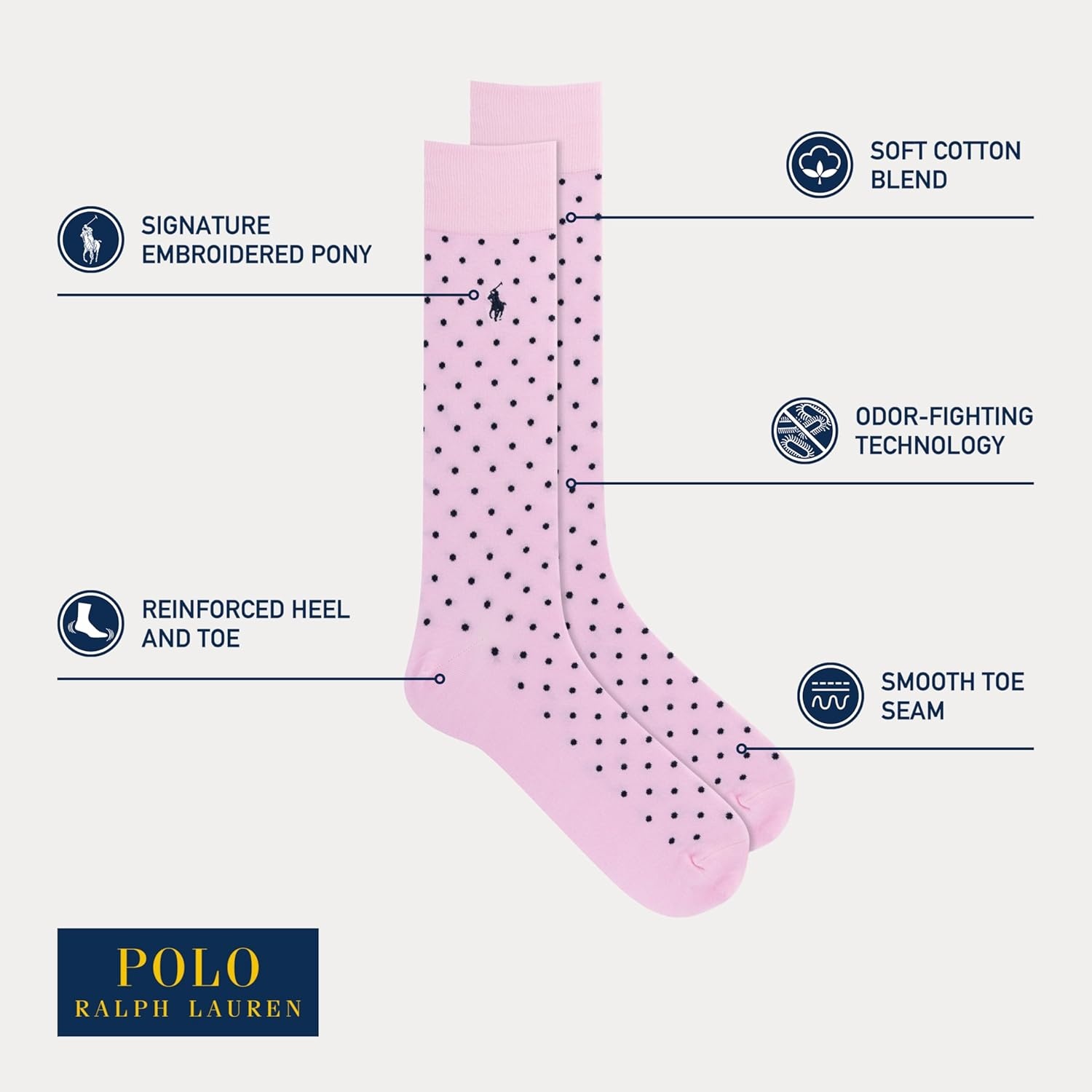 image:imagePolo Ralph Lauren Mens Argyle Pattern Dress Crew Socks 3 PairsPowder Blue Dots
