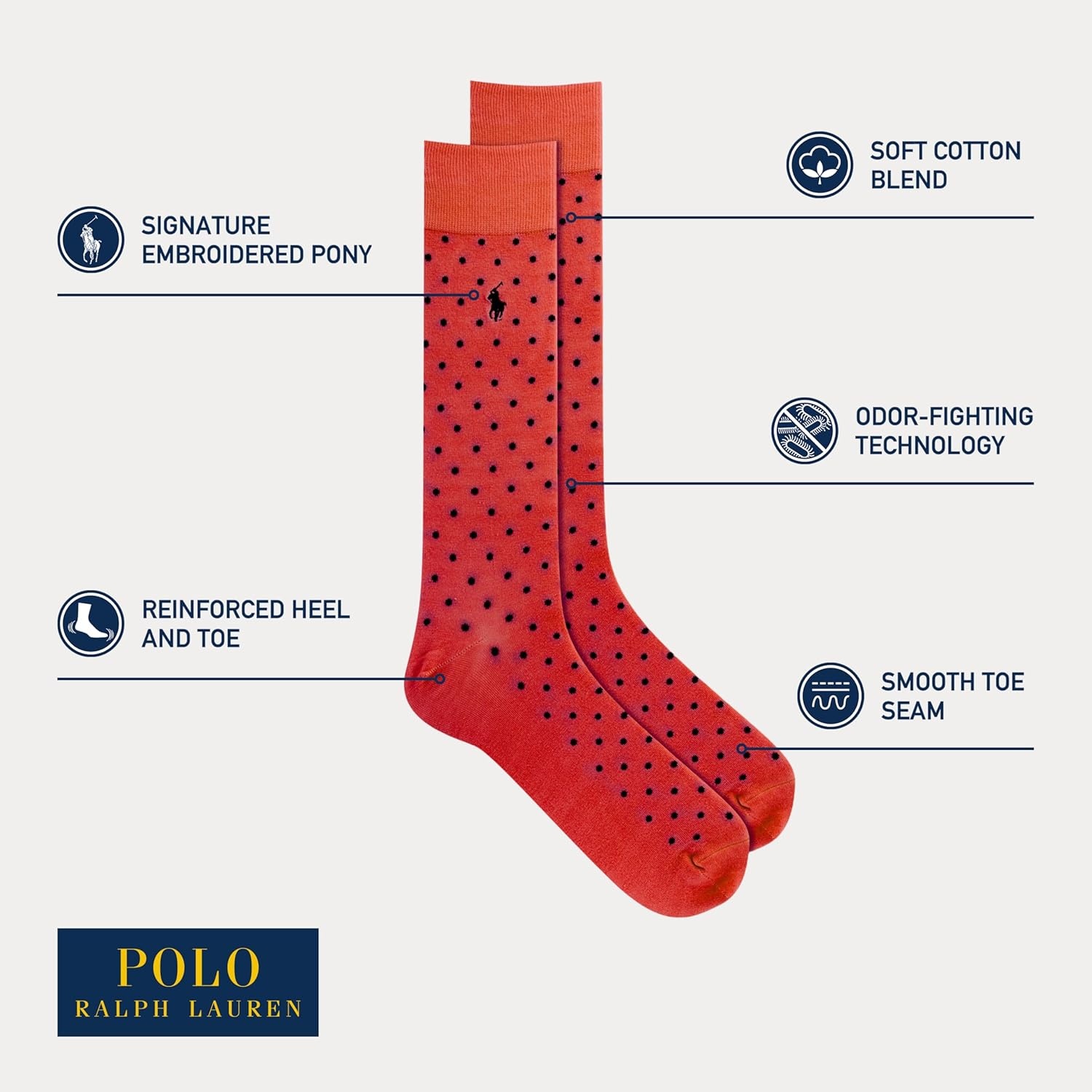 image:imagePolo Ralph Lauren Mens Argyle Pattern Dress Crew Socks 3 PairsRed Dots
