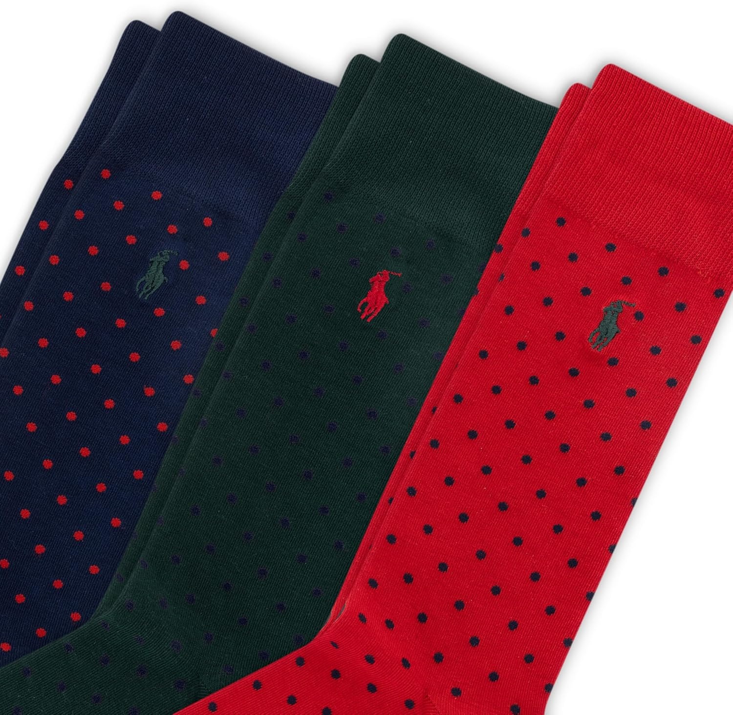 image:imagePolo Ralph Lauren Mens Argyle Pattern Dress Crew Socks 3 PairsRed Dots