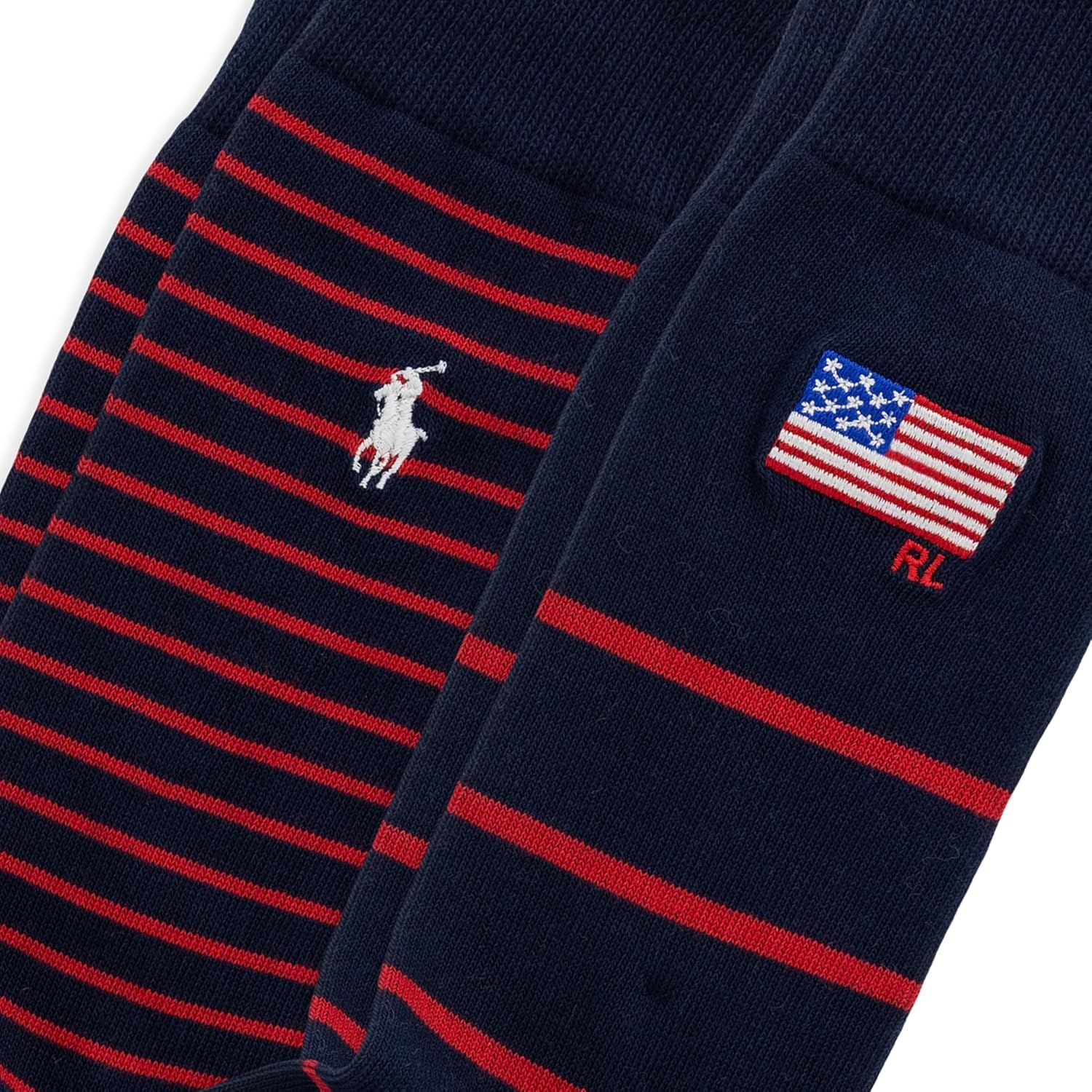 image:imagePolo Ralph Lauren Mens Embroidered Flag amp Stripes Crew SockEmbroidered Flag Navy
