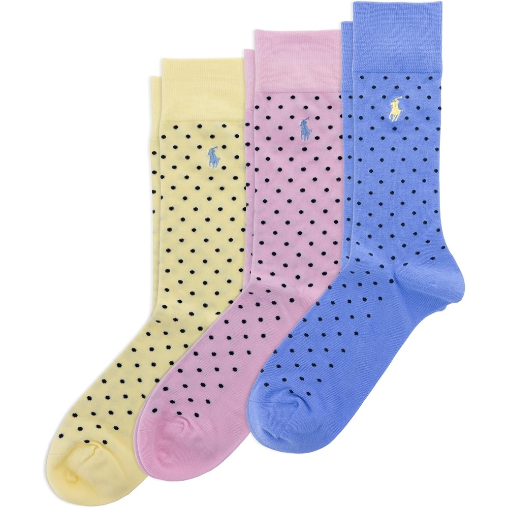 image:imagePolo Ralph Lauren Mens Argyle Pattern Dress Crew Socks 3 PairsSpring Blue Dot